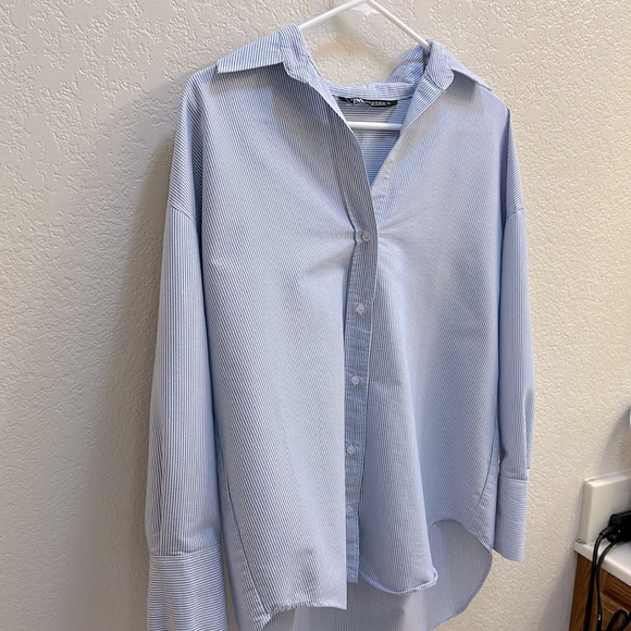 Brand New ZARA Oversized Striped Shirt - Size XS But Will Fit Medium - Picture 3 of 9